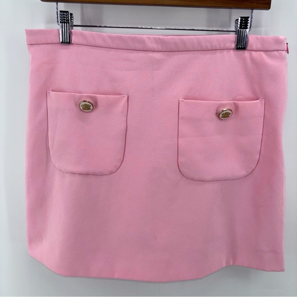 ZARA Women XL‎ Skort Patch Pockets  Hi-Rise Stretch Skirt Pink Shorts Barbie - Picture 2 of 10